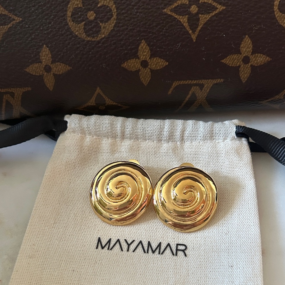 Mayamar luxury Gold Spiral Earrings‎